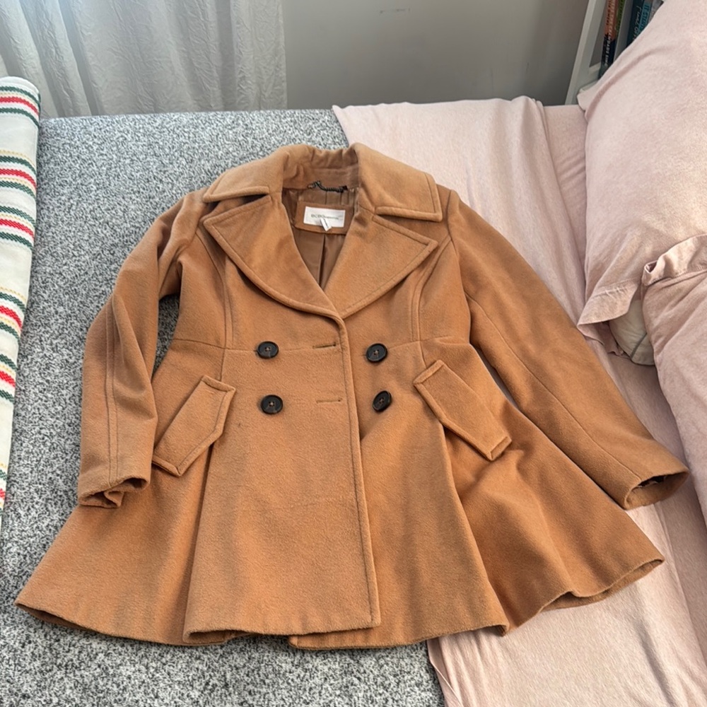 Stylish Tan Double-Breasted Coat